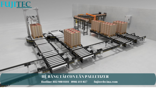 ứng dụng trong dây chuyền vận chuyển pallet
